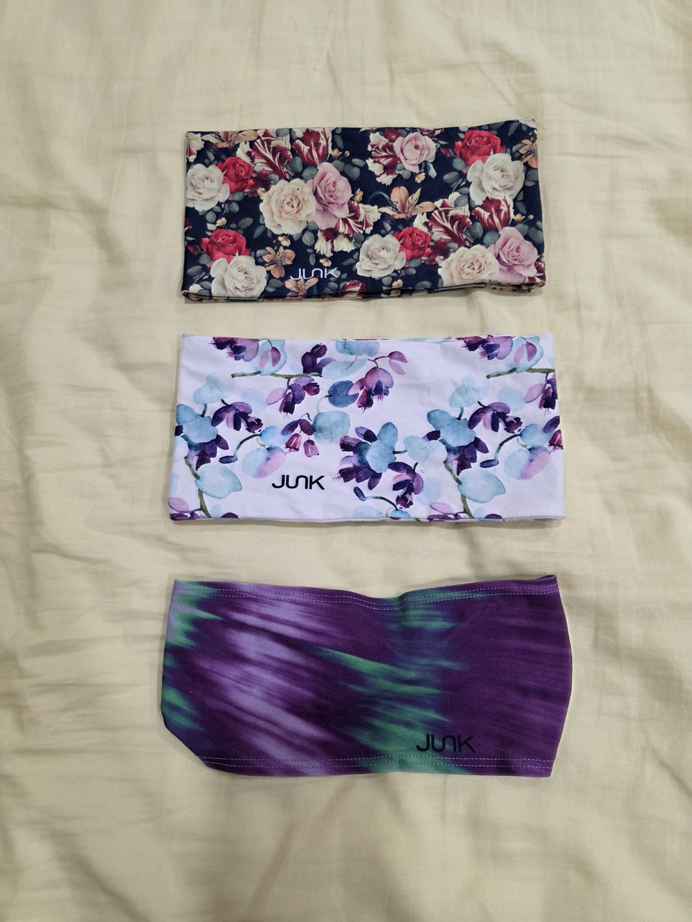 Junk Women’s Floral & Purple Athletic Headbands - Pack of 3